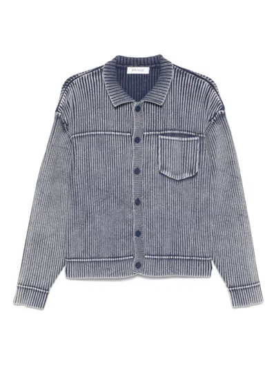 Aya Muse Blue Knit Button Up Cardigan In Blau