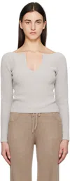 Aya Muse Gray Caeli Sweater In Heather Gray