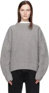 Aya Muse Gray Crewneck Sweater In Charcoal