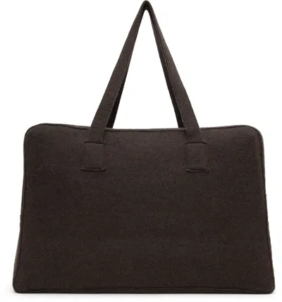 Aya Muse Gray Jacques Zipper Duffle Bag In Charcoal