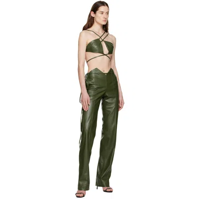 Aya Muse Green Montiva Synthetic Leather Bra