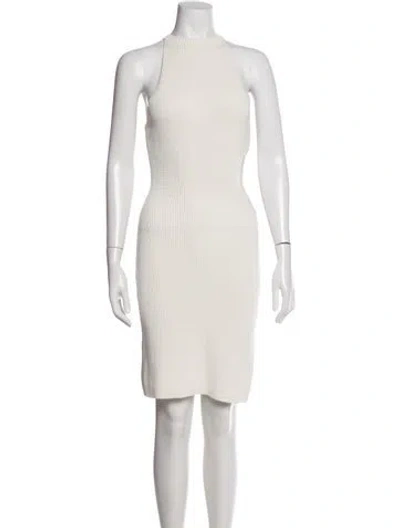 Pre-owned Aya Muse Halterneck Knee-length Dress In Neutral