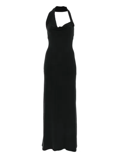 Aya Muse Halterneck Maxi Dress In Black