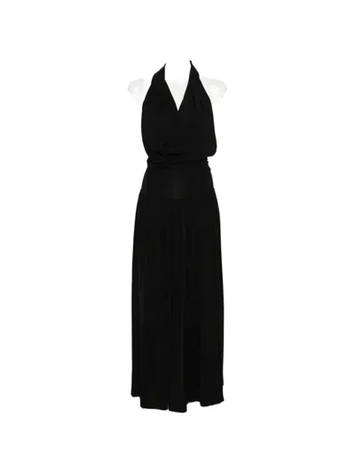 Aya Muse Spoe Pleated Midi Dress In Black