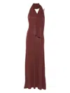 Aya Muse Wisp Draped Stretch-jersey Maxi Dress In Brown