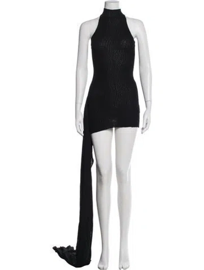 Pre-owned Aya Muse Halterneck Mini Dress W/ Tags In Black