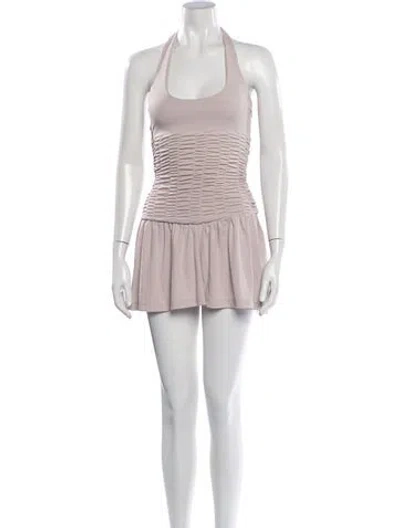 Pre-owned Aya Muse Halterneck Mini Dress W/ Tags In Pink