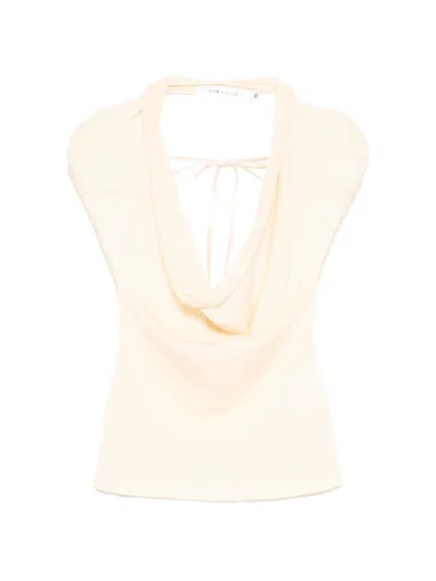 Aya Muse Halterneck Tie-fastening Top In Neutral
