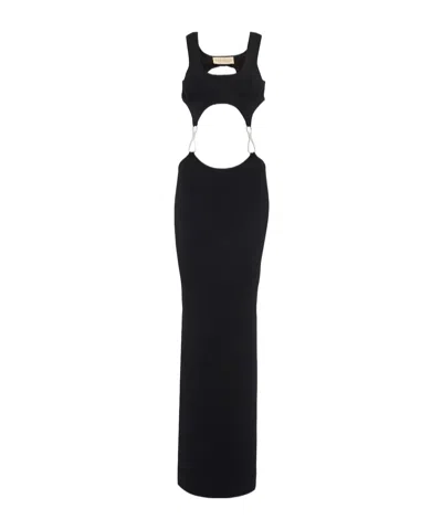 Aya Muse Heri Cutout Knit Maxi Dress In Black