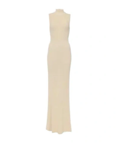 Aya Muse High-necked Dress In Neutral