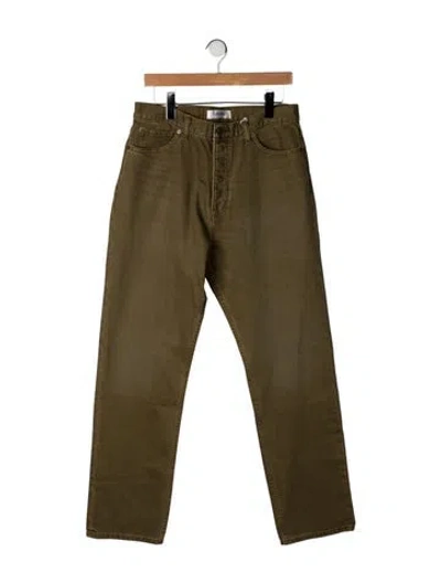 Pre-owned Aya Muse High-rise Straight Leg Jeans In Green
