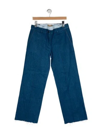 Pre-owned Aya Muse High-rise Wide Leg Jeans In Blue