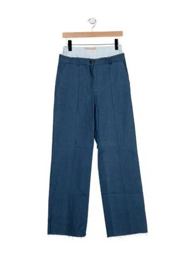 Pre-owned Aya Muse High-rise Wide Leg Jeans W/ Tags In Blue