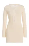 Aya Muse Isla Lace-trimmed Wool-cashmere Mini Dress