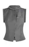 Aya Muse Jaci Wool Suiting Vest In Dark Grey