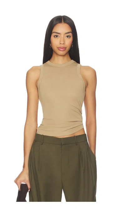 Aya Muse Jersey High Neck Tank In Neutral