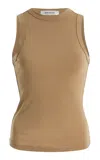 Aya Muse Jersey High Neck Tank Top In Brown