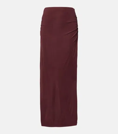 Aya Muse Kaima Jersey Maxi Skirt In Burgundy