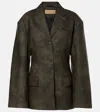 Aya Muse Kaya Faux Leather Jacket In Grey