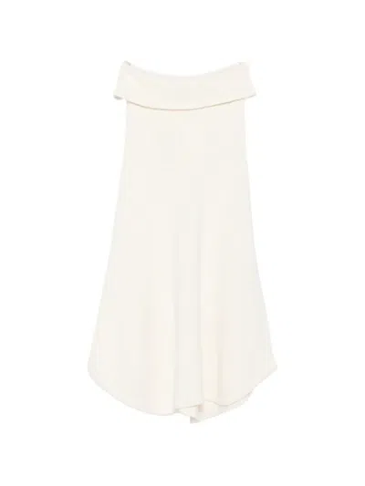 Aya Muse Kena Asymmetric Knitted Maxi Skirt In White