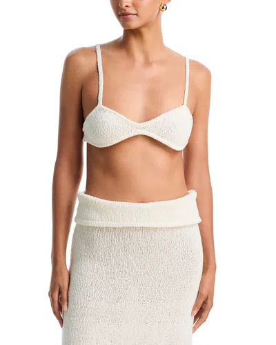 Aya Muse Kena Cotton Knit Bra Top In White