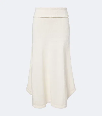 Aya Muse Kena Knitted Cotton Midi Skirt In Neutral