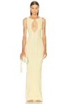 Aya Muse Keyhole Maxi Dress In Neutral