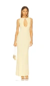 Aya Muse Keyhole Maxi Dress In Neutral