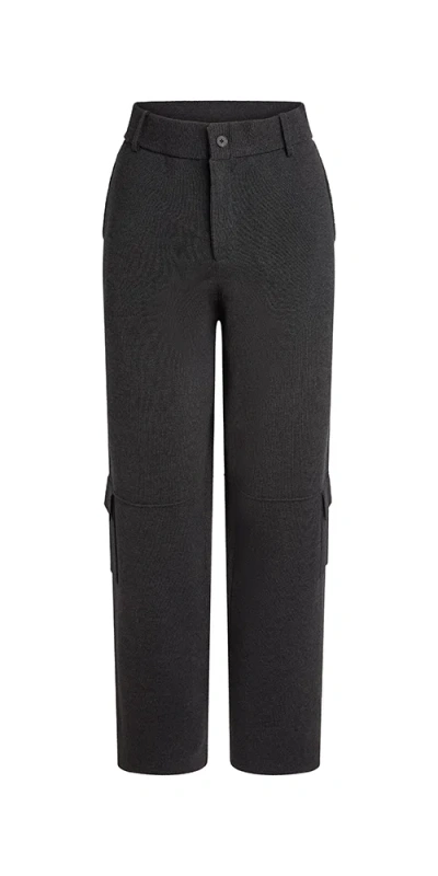 Aya Muse Knit Cargo Pants In Charcoal In Black