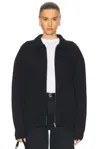 Aya Muse Knit Zip Up Jacket With Collar In Dark Charcoal