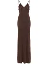 Aya Muse Knitted Maxi Dress In 褐色