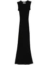 Aya Muse Maxikleid Aus Geripptem Strick In Schwarz