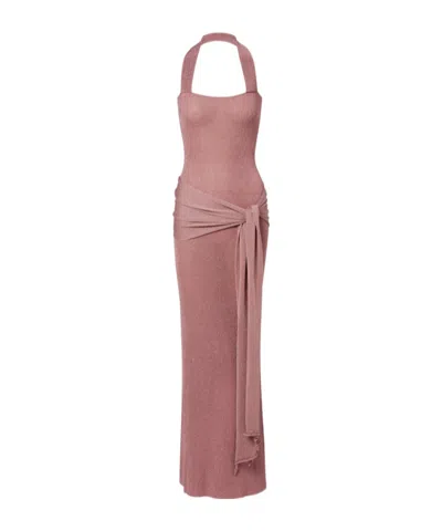 Aya Muse Knitted Sequined Dress In Pink