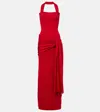 Aya Muse Knitted Silk And Cotton Maxi Dress In Red
