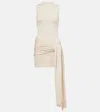 Aya Muse Knitted Silk And Cotton Minidress In Beige