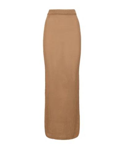 Aya Muse Knitted Skirt In Brown