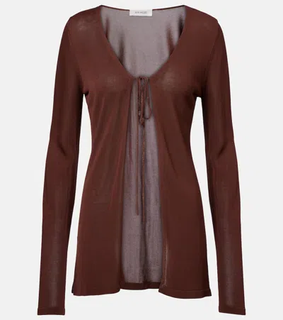 Aya Muse Knitted Top In Brown
