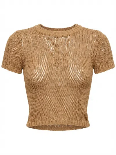 Aya Muse Knitted T-shirt In Brown