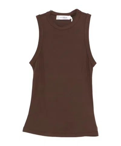 Aya Muse Knitted Vest In Brown