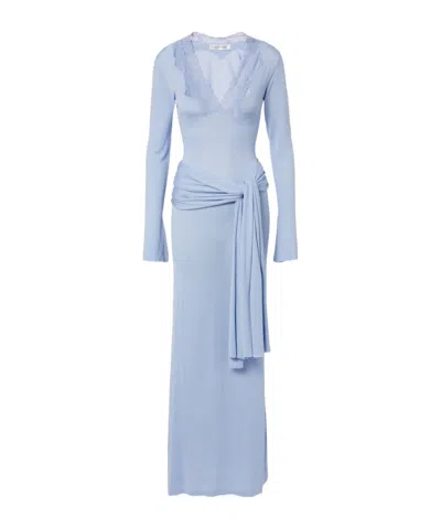 Aya Muse Lace-trimmed Maxi Dress In Blue