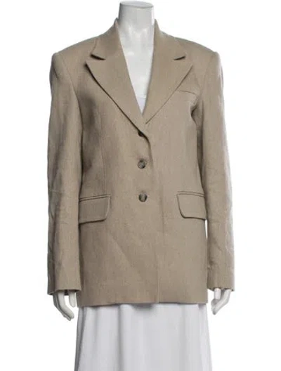 Pre-owned Aya Muse Linen Blazer In Neutral