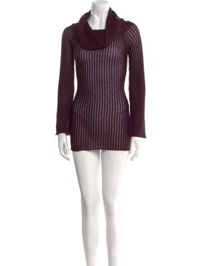 Pre-owned Aya Muse Linen Mini Dress In Purple