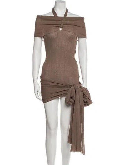 Pre-owned Aya Muse Linen Mini Dress W/ Tags In Neutral