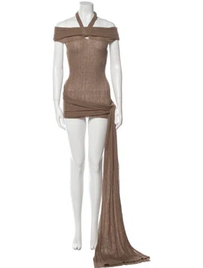 Pre-owned Aya Muse Linen Mini Dress W/ Tags In Neutral