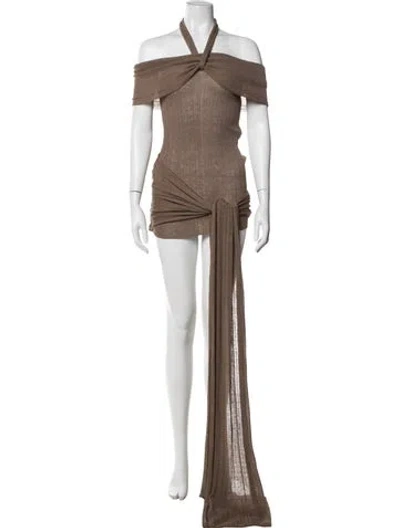 Pre-owned Aya Muse Linen Mini Dress W/ Tags In Neutrals