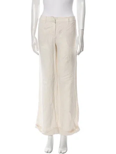 Pre-owned Aya Muse Linen Wide Leg Pants In Neutral