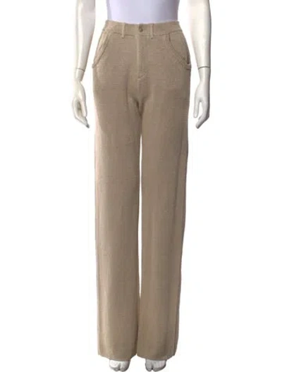 Pre-owned Aya Muse Linen Wide Leg Pants In Neutral