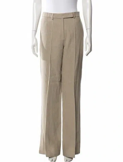 Pre-owned Aya Muse Linen Wide Leg Pants In Neutrals