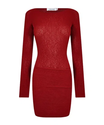 Aya Muse Loca Ribbed Mini Dress In Red