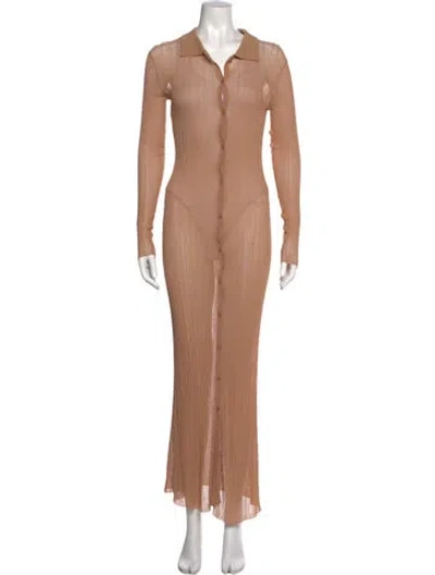 Pre-owned Aya Muse Long Dress In Brown